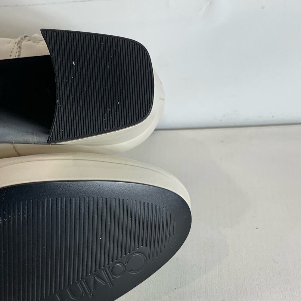 CALVIN KLEIN Women's Ivory Leather Uda Platform Block-Heel Dress Booties SZ 7 - Picture 11 of 13